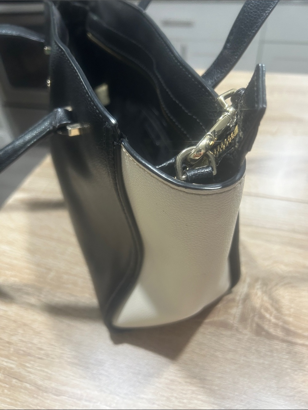 kate spade Black & Cream Structured Leather Satchel - Picture 5 of 8